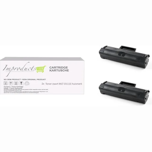 Improducts Toner - Alternatief Samsung MLTD111S / MLT-D111s XL inhoud 2x toner zwart Zwart - 2x