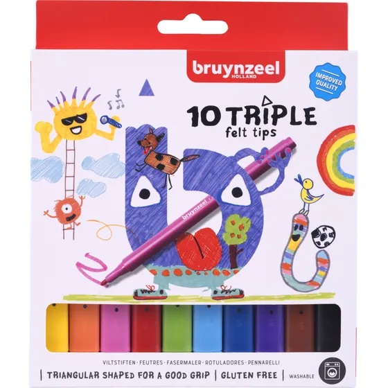 Bruynzeel Viltstift Bruynzeel Kids Triple assorti 10 stuks