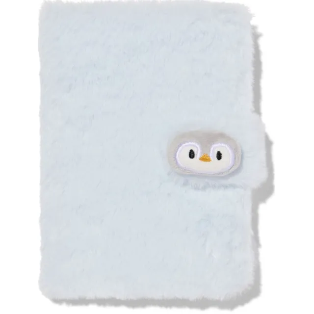 HEMA Notitieboek A6 gelinieerd fluffy pinguin (lichtblauw)