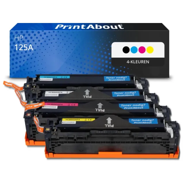 PrintAbout huismerk Toner 125A (CB540A) 4-kleuren Multipack Geschikt voor HP