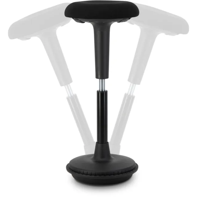 Wobblez Spine Wiebelkruk - in hoogte verstelbare bureaukruk van 65-85 cm voor Sta bureau - Zwarte zitting Zwart frame