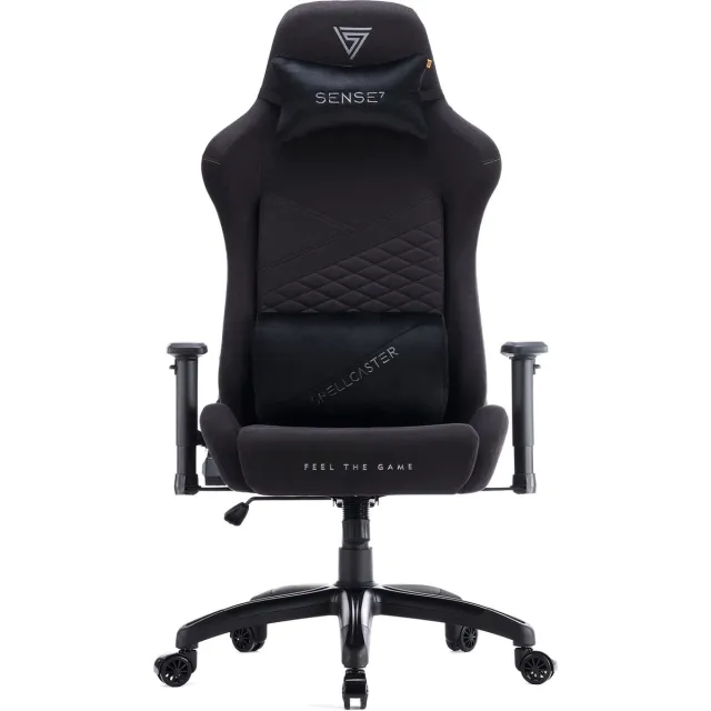 SENSE7 Spellcaster Senshi XL - Gamestoel Stof - Ergonomisch - Belastbaar tot 160kg - 2D Armsteunen - Zwart Zwart XL