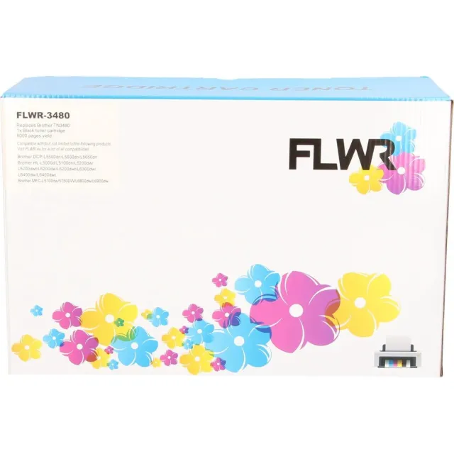 FLWR toner voor Brother TN-3480 Zwart - Premium Huismerk Brother TN-3480 inkt (Zwart - hoge capaciteit) o.a. geschikt voor Brother DCP L5500DN, Brother DCP L6600DW, Brother HL L5000D, Brother HL L5100DN, Brother HL 5100DNT