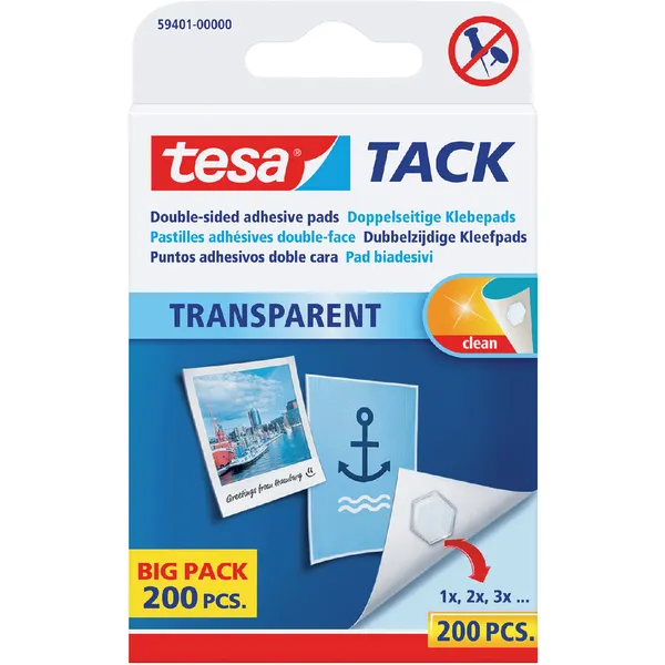 Tesa Kleefpads tesa® TACK dubbelzijdig transparant 200 stuks 200 stuks