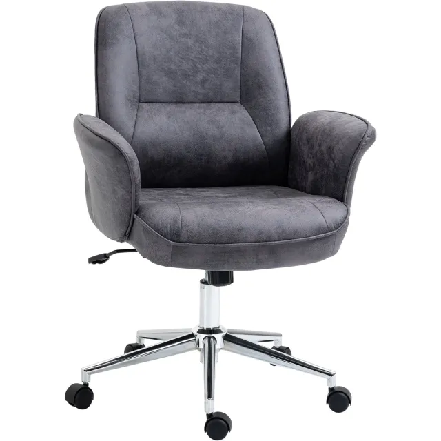 Lunpog Ergonomische bureaustoel - in hoogte verstelbaar - brede zitting - schommelfunctie - 65 x 70 x 106cm - donkergrijs