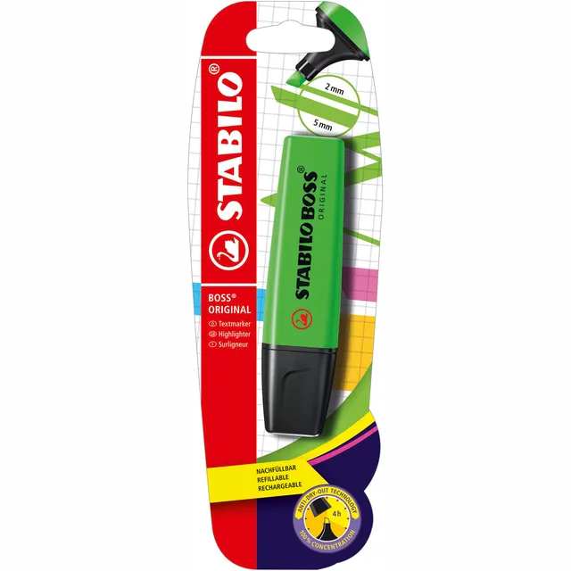 Stabilo Markeerstift STABILO BOSS Original 70/33 groen blister à 1 stuk