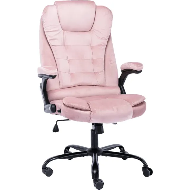 vidaXL Kantoorstoel - fluweel - roze