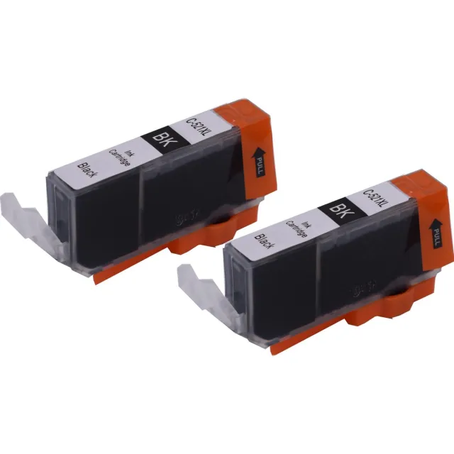 KATRIZ huismerk inkt voor|Canon CLI-521BK |11ml | ( 2stuks) - Met chip Foto Zwart