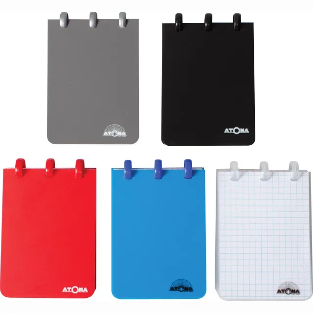Atoma notitieboekje ft A7, 120 bladzijden, PP, geruit 5 mm, geassorteerde kleuren blauw