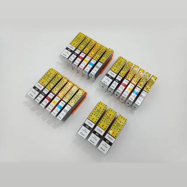 KATRIZ huismerk inkt voor Canon 6X PGI550XLBK + 3X CLI551XLBK + 3X CLI551XL Cyaan + 3X CLI551XL Magenta + 3X CLI551XL Geel + 3x CLI551Grijs (21stuks) - Met chip Zwart, Foto Zwart, Cyaan, Magenta, Geel