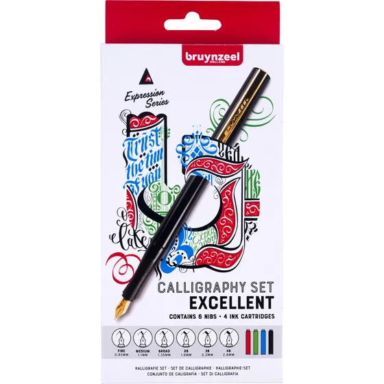 Bruynzeel Kalligrafiepen Bruynzeel luxe set à 14 stuks 60344014