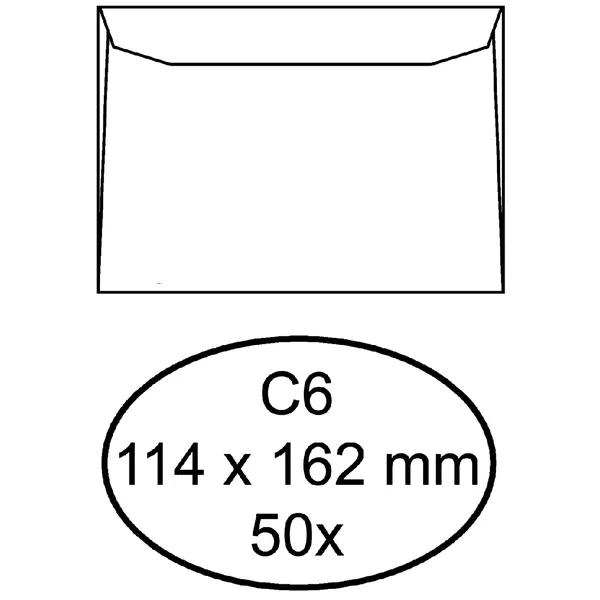 Quantore Envelop Quantore bank C6 114x162mm wit 50 stuks