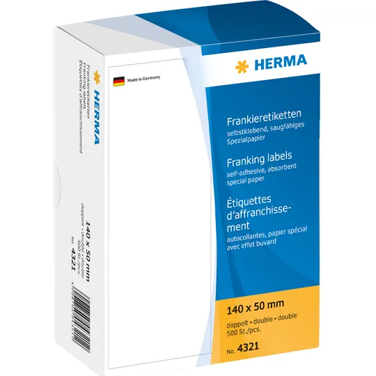 Herma Frankeeretiket HERMA 4321 dubbel 140x50mm 500 stuks