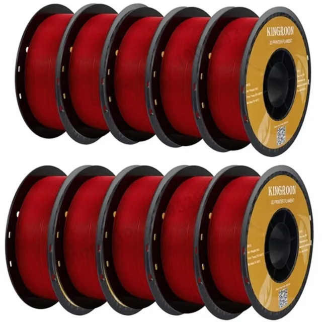 Cherrys Finds 5KG 3D Printer Filament Set - 5 Rollen – 1,75 mm - 1KG per Spoel – FDM Compatibel – Zero Bubbles – Hoge Nauwkeurigheid - Rood