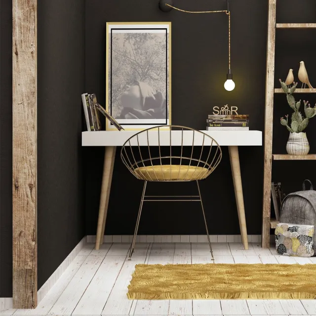 Skye Decor , Bureau, Veronika - White, Gemelamineerde spaanplaat, Wit, 100 x 60 x 74 cm