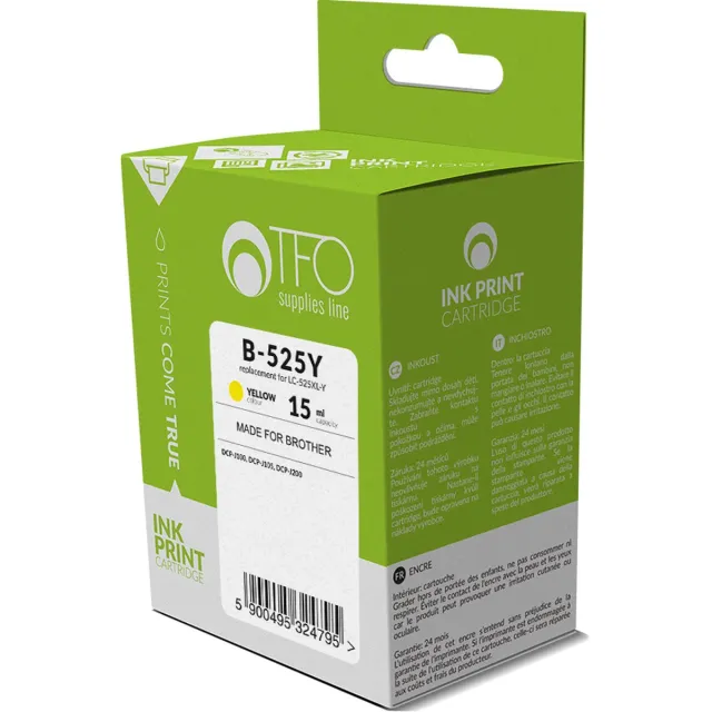 TelForceOne Brother Inkt/Toner cartridge B-525Y - Vervangt LC-525XL-Y - Geel - Geschikt voor Brother DCP-J100 InkBenefit, Brother DCP-J105 InkBenefit, Brother MFC-J200 InkBenefit
