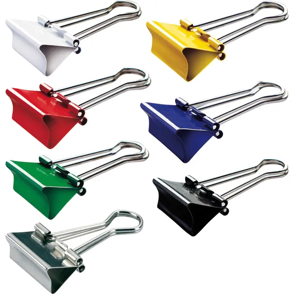 Maul Papierklem MAUL 215 foldback 19mm capaciteit 7mm assorti 12 stuks