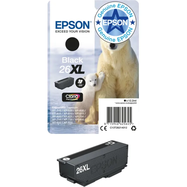 Epson 26XL (T2621) - Inktcartrigde / Zwart / Hoge Capaciteit