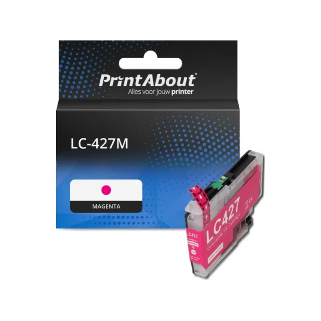 PrintAbout huismerk Inktcartridge LC-427M Magenta Geschikt voor Brother