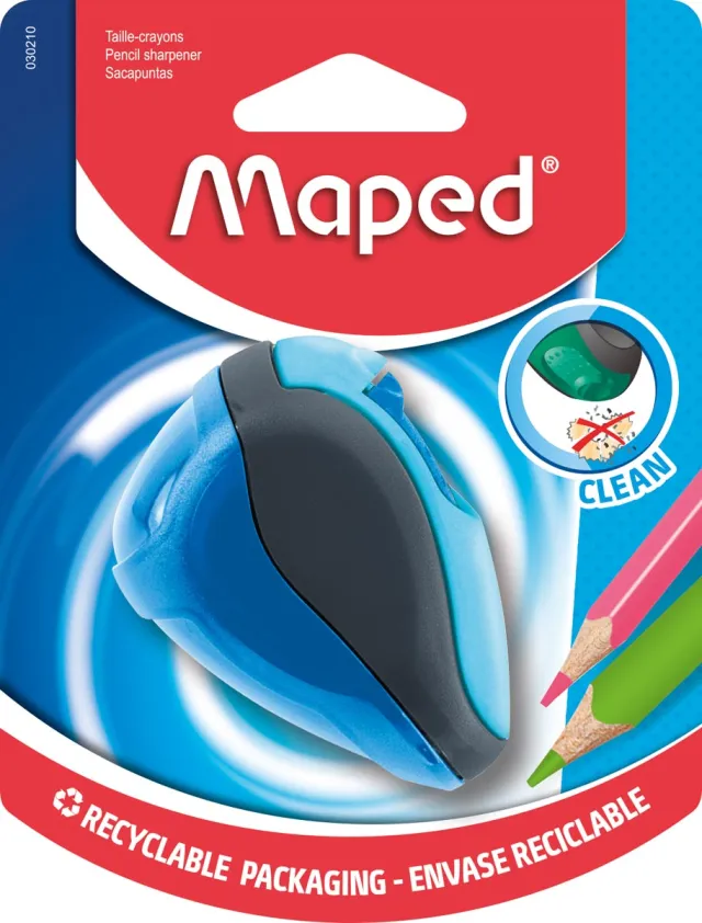 Maped potloodslijper Clean 2-gaats, op blister blauw
