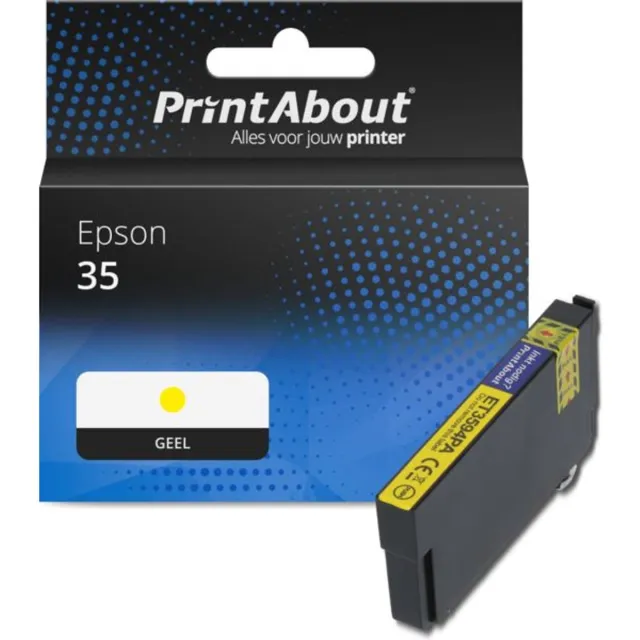 PrintAbout huismerk Inktcartridge 35 (C13T35844010) Geel geschikt voor Epson