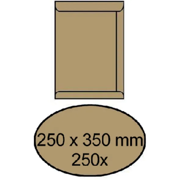 Iezzy Envelop akte IEZZY 250x350mm zelfklevend 90gr bruin 250 stuks