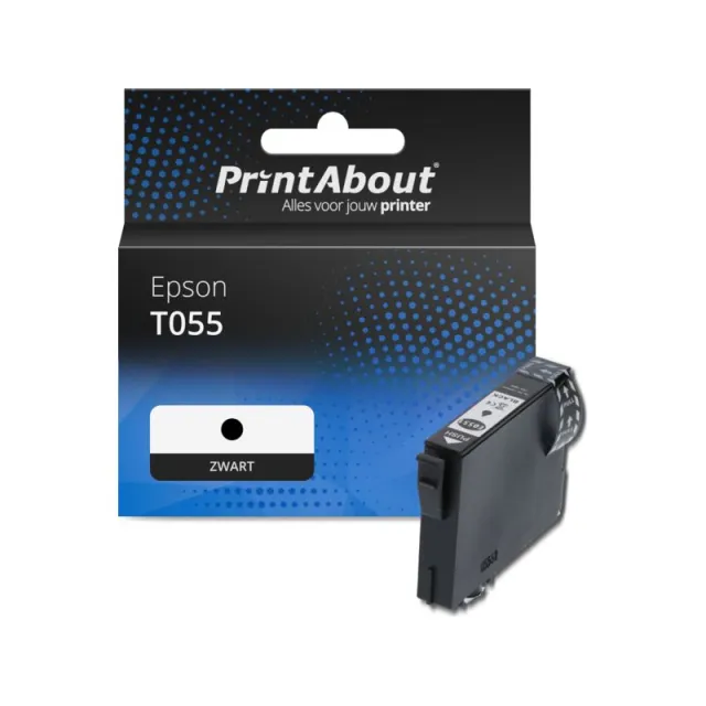 PrintAbout huismerk Inktcartridge T055 (C13T055140) Zwart Geschikt voor Epson