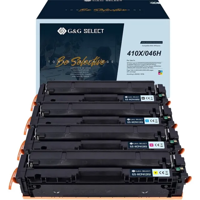 G&G Toner vervangt HP, Canon 410X, 046H Compatibel Combipack Zwart, Cyaan, Magenta, Geel GS-H410X-4P Magenta;Cyaan;Geel;Zwart