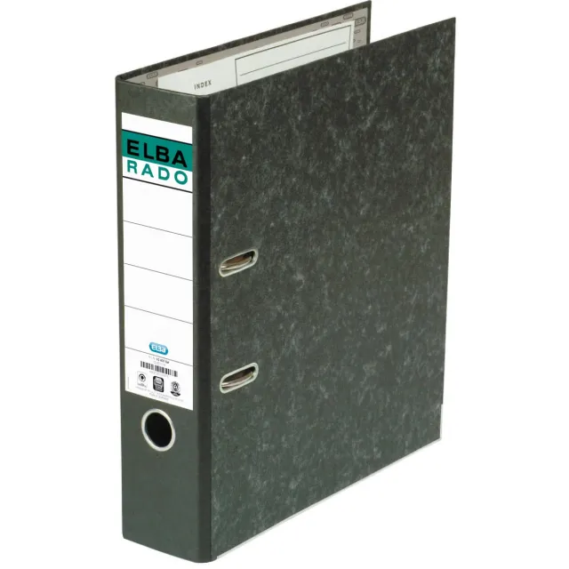 Elba Oxford Rado ordner, ft folio, uit karton, rug van 8 cm, zwart