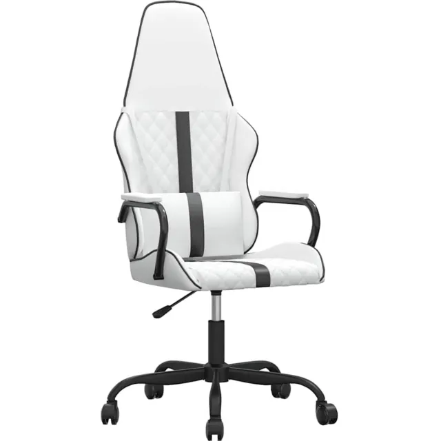 vidaXL Massage - gamestoel - kunstleer - zwart - en - wit zwart en wit