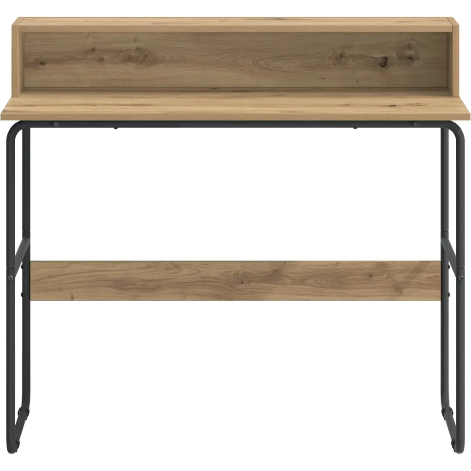 vidaXL Bureau met opbergruimte Artisanaal eiken 100 x 50 x 91 cm Bruin