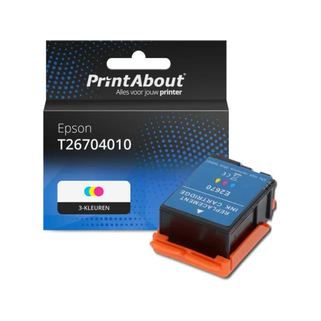 PrintAbout huismerk Inktcartridge T26704010 (T266) 3-kleuren Hoge capaciteit Geschikt voor Epson