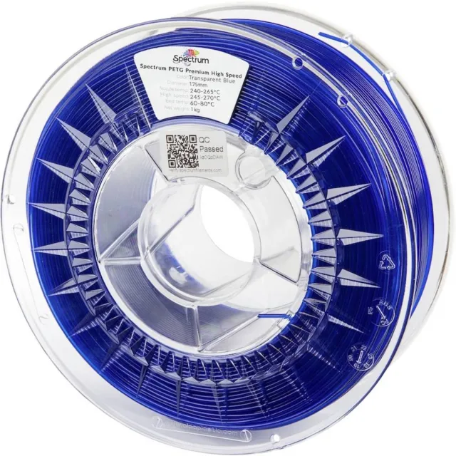 Spectrum Filaments 81550 PETG Premium High Speed Filament PETG Highspeed filament, Chemisch bestendig 1.75 mm 1000 g Tr Kleurloos