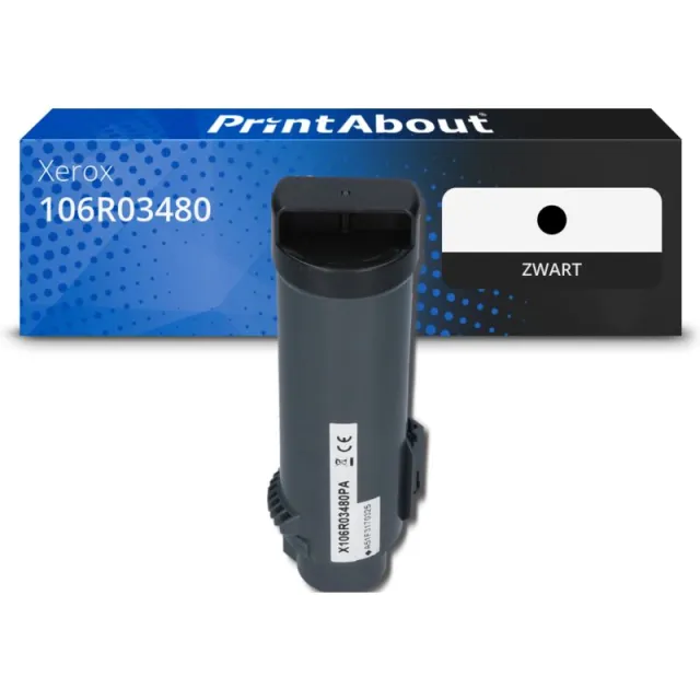 PrintAbout huismerk Toner 106R03480 Zwart Geschikt voor Xerox