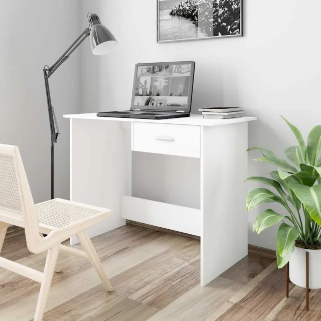 vidaXL Bureau 100x50x76 cm bewerkt hout wit, foto 2