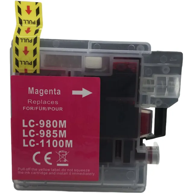 Inktkenners Inktcartridge 1x Magenta Geschikt voor Brother LC1100/LC980/LC985 Geschikt voor Brother DCP-185 C - DCP-385 C - DCP-395 CN - DCP535 CN - DCP585 CW - DCP-6690 CW - DCP-J615