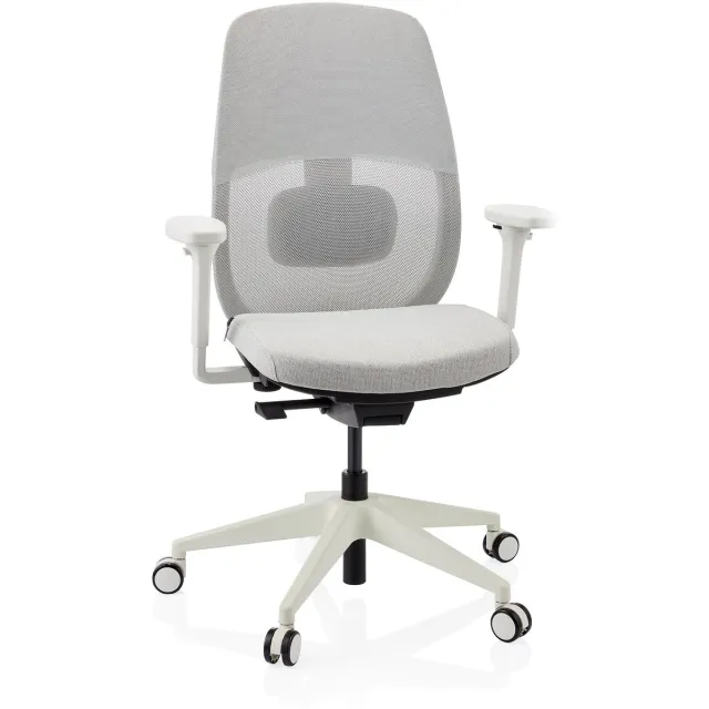 hjh office Ergonomische bureaustoel Skandis zonder hoofdsteun grijs / wit frame hjh OFFICE