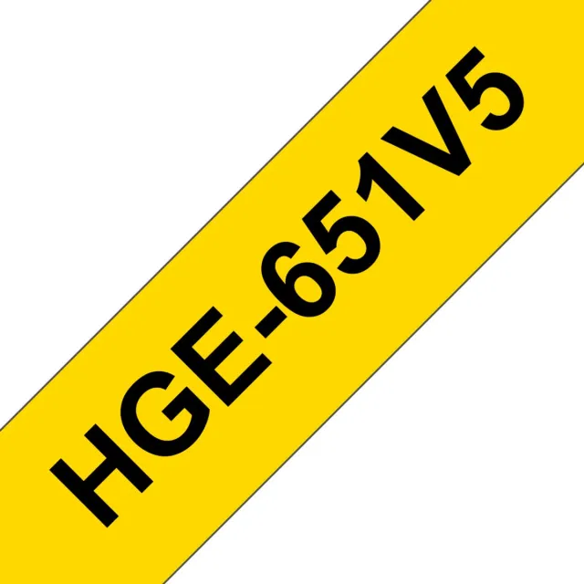 Brother HGE-251 24mm - black on white 5 pack Zwart