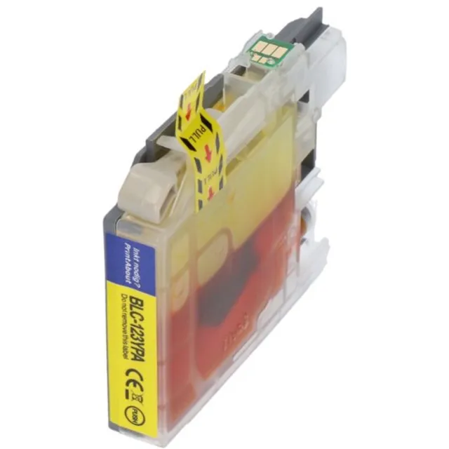 PrintAbout huismerk Inktcartridge LC-123Y Geel geschikt voor Brother