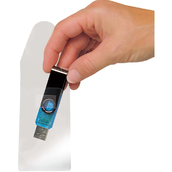 Djois USB hoes Djois 52.5x90mm met sluiting zelfklevend transparant