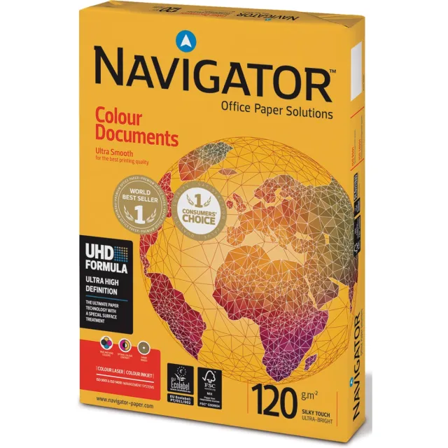 Navigator Colour Documents presentatiepapier ft A3, 120 g, pak van 500 vel wit