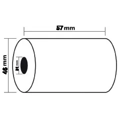 Exacompta thermische rekenrol ft 57 mm, diameter +-46 mm, asgat 12 mm, lengte 24 meter, pak van 5 rol