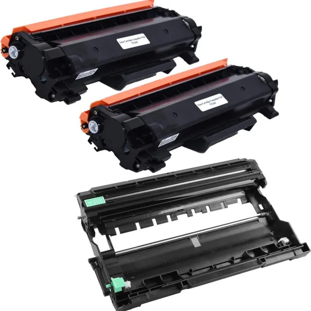 KATRIZ Huismerk Drum DR2400 + 2x Toner TN2420/TN2410 – Compatible voor Brother HL-L2350DW, DCP-L2530DW, MFC-L2710DN e.a. – Hoge Capaciteit – Alternatief voor originele cartridges Zwart