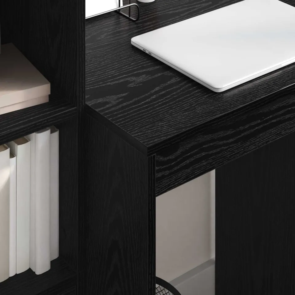 vidaXL Bureau Zwart Eiken 105,5 x 50 x 127 cm 2 st, foto 4