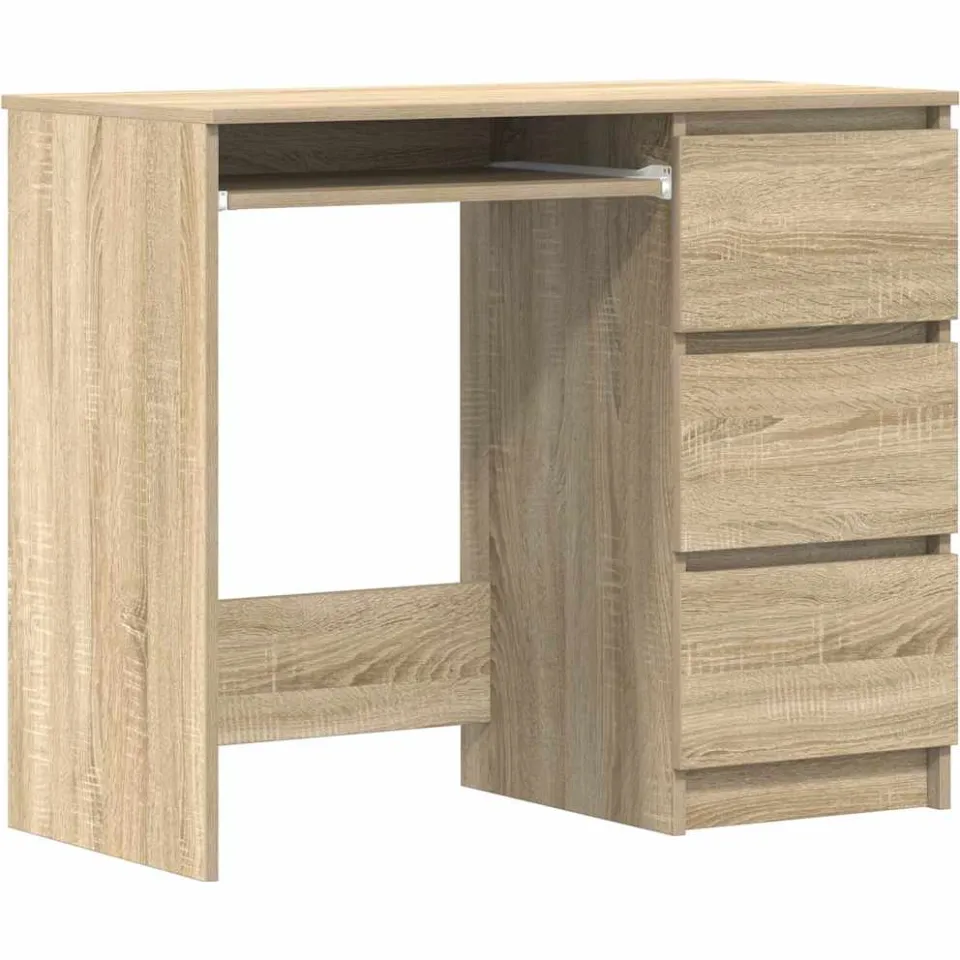 vidaXL Bureau 90x45x76 cm bewerkt hout sonoma eikenkleurig Bruin