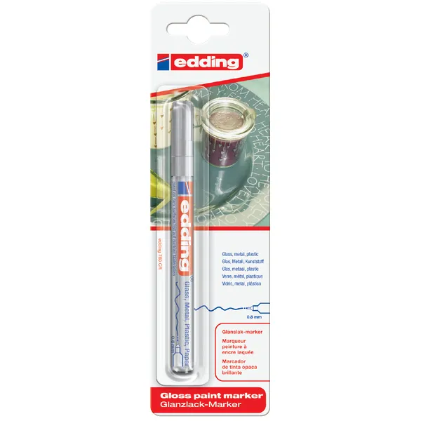 Edding Paintmarker Edding 780 op oliebasis 0.8mm zilver blister à 1 stuk
