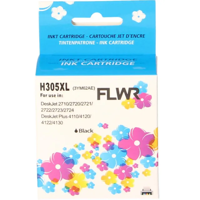 FLWR inktcartridge voor HP 305XL Zwart - Premium Huismerk HP 305 inkt (Zwart - hoge capaciteit) o.a. geschikt voor HP DeskJet 2710e, HP DeskJet 2720e, HP ENVY 6010, HP DeskJet Plus 4120e, HP DeskJet 4220e