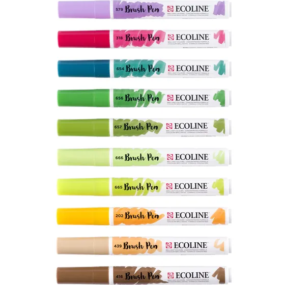 TALENS Brushpen Talens Ecoline set à 10 stuks botanisch