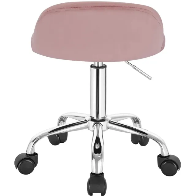 Klarven Kantoorstoel Fluweel roze - Bureaustoel - Kantoorstoelen op Wieltjes - Office Chair - Fluwelen Zitting, Ergonomisch en Draaibaar - Verstelbare Hoogte, Draagvermogen 120 kg - H53-65,5cm