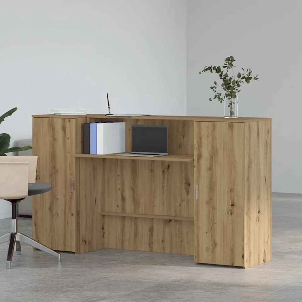 vidaXL Receptiebalie 180x50x103,5cm bewerkt hout artisanaal eikenkleur, foto 2